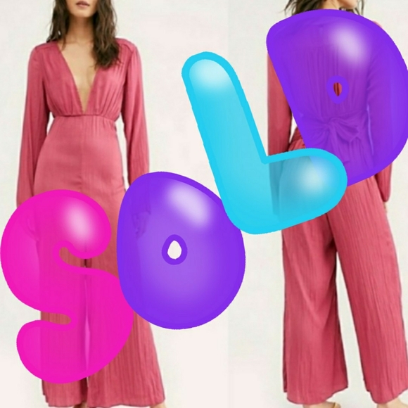 Free People Pants - Sold! FP Larina Wide Leg Burnt Pink Jum…